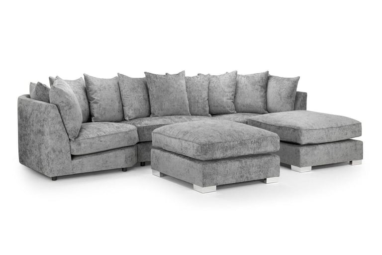 Brand New Bishop Scatterback U Shape Sofa - Grey - SAME/NEXT DAY DELIVERY