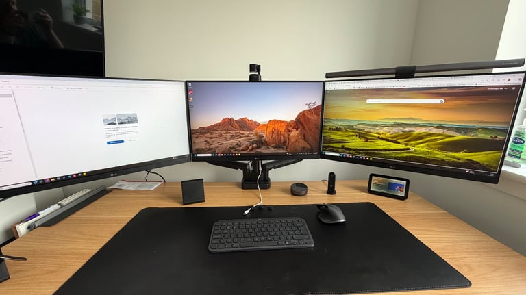 image for 3 x LG FHD monitors - triple monitor set up (ideal for working from home)