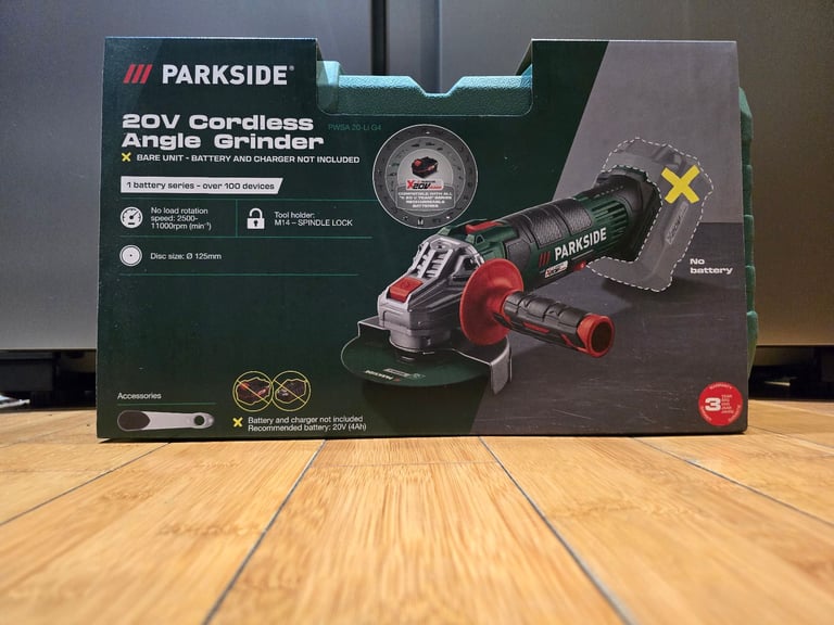 £35 New Parkside 20V Cordless Angle Grinder – Bare Unit x20v team