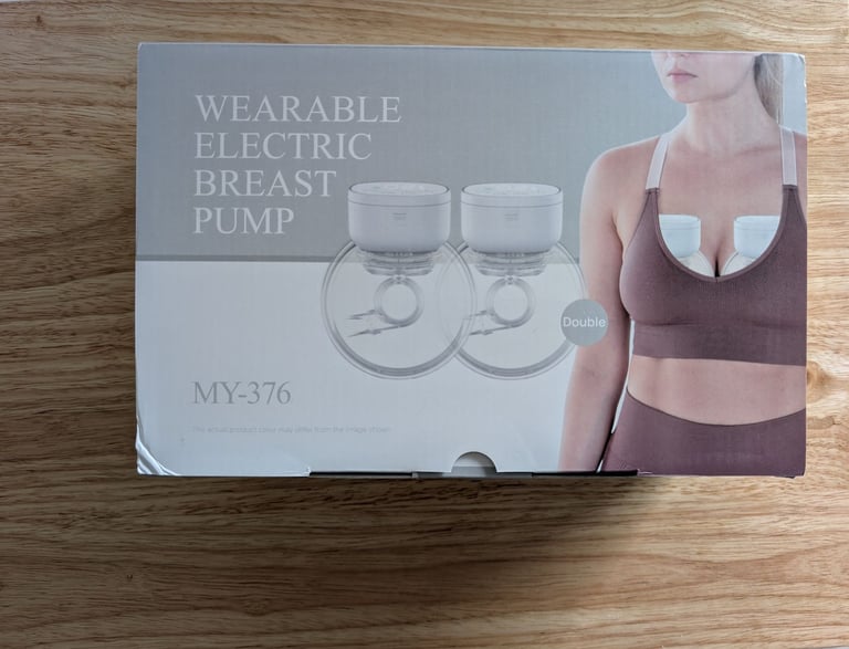 MY-376 Silent Wearable Electric Breast Pump Black Double + 6 pair flanges insert 