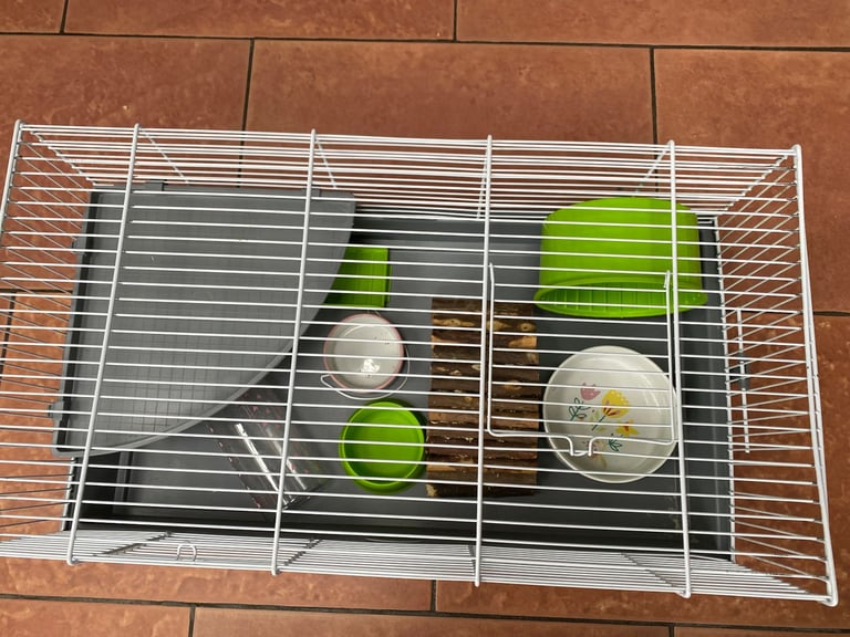 Hamster cage with accessories