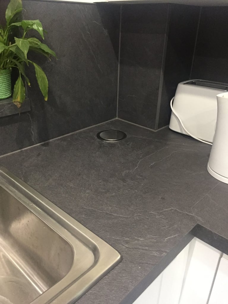 Wren Luxury laminate Kitchen Worktop in Nero Luna - priced to clear