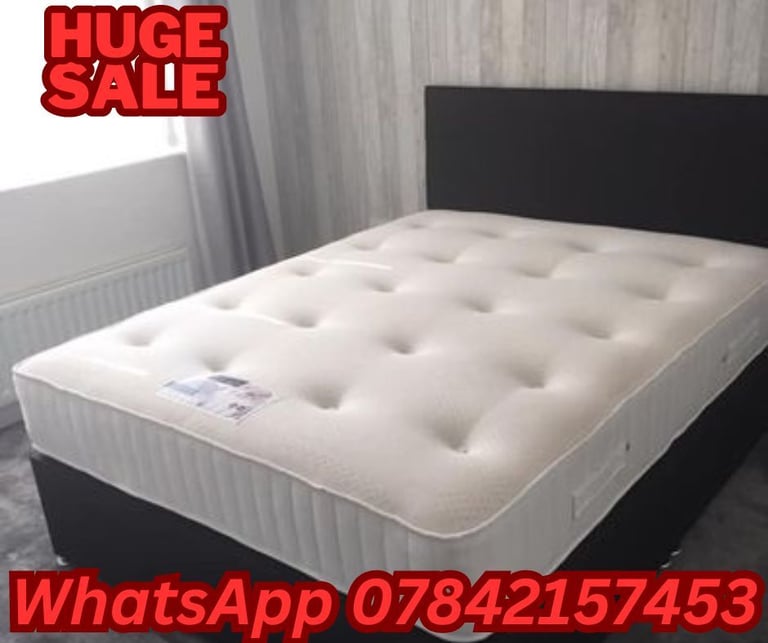 ❤ Plan Fabric Divan Double bed - Single Bed With Drawer Storage 