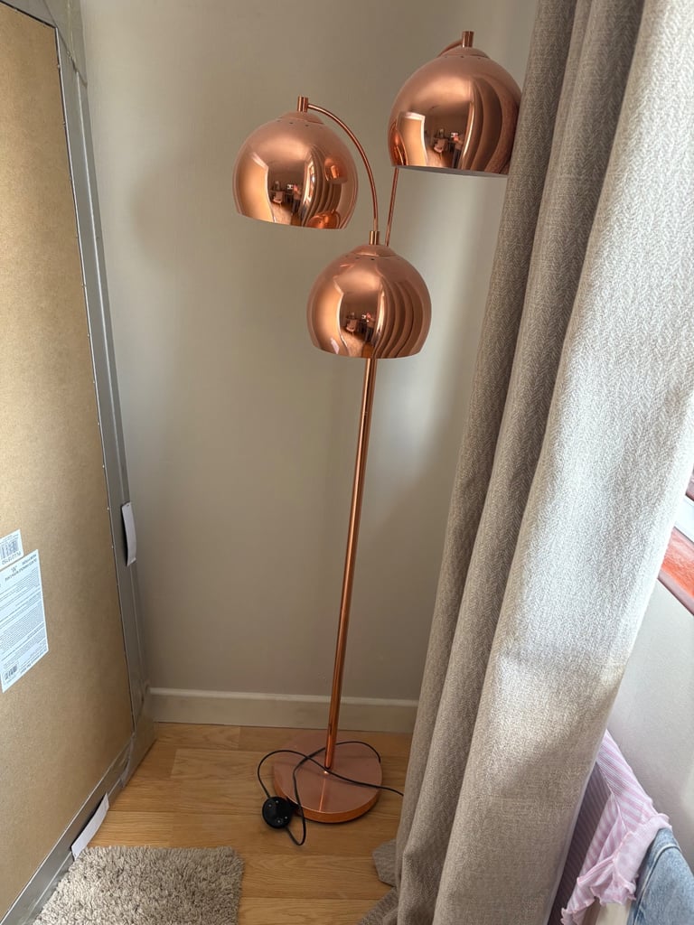 Rose gold floor lamp