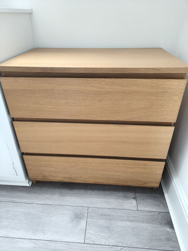 image for Ikea Chest of 3-Drawers Oak