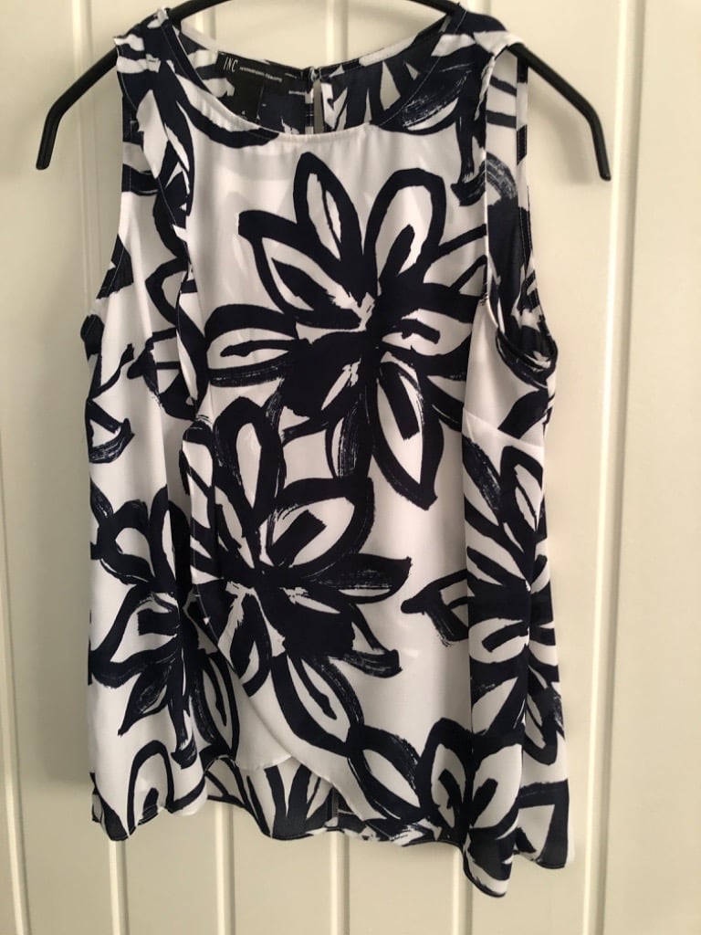 image for I.N.C ladies top size, small women’s international concepts, navy and white
