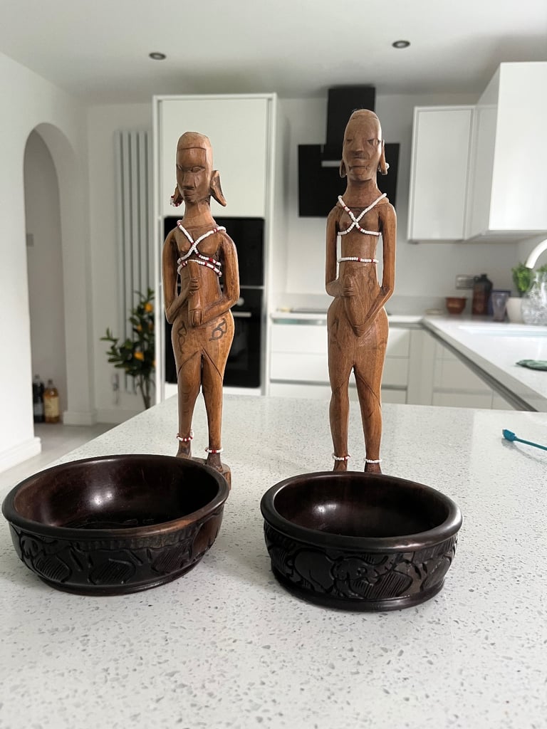 African figures and bowls