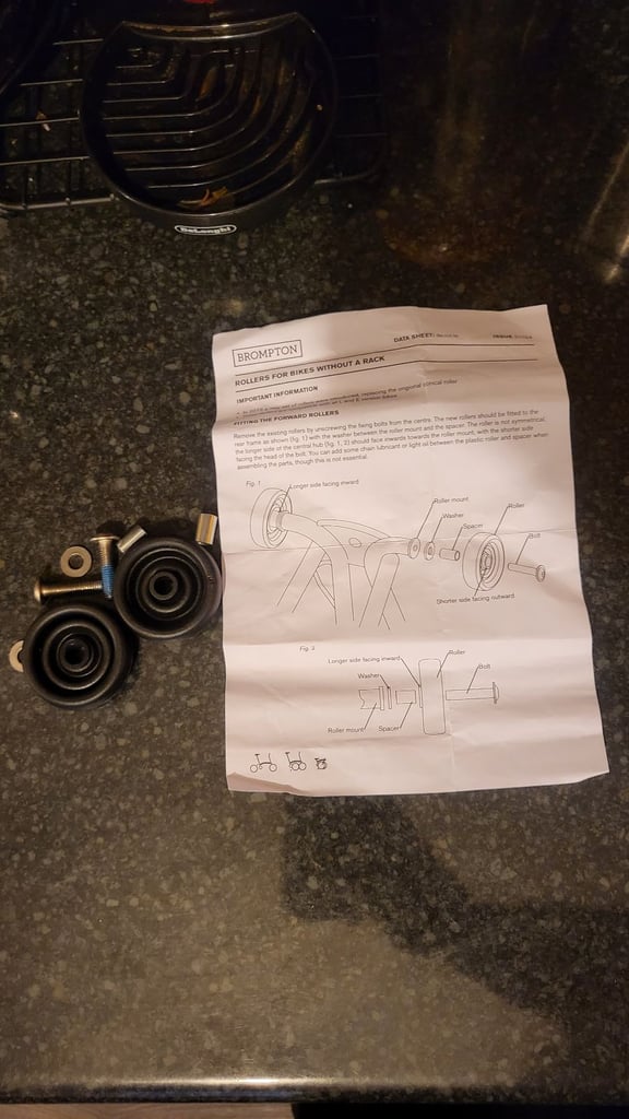 Brompton Rollers - set of 2-6mm eazy wheels, Black