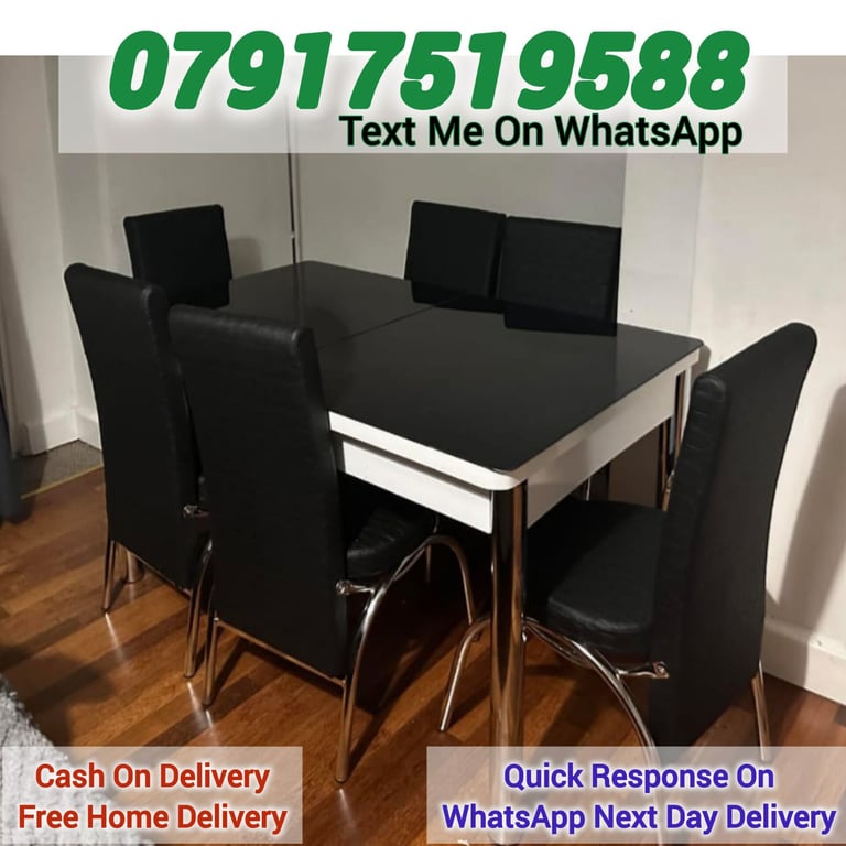 Brand New Dinning Table are Available with 6 chairs and 4 chairs Free home delivery 🚚