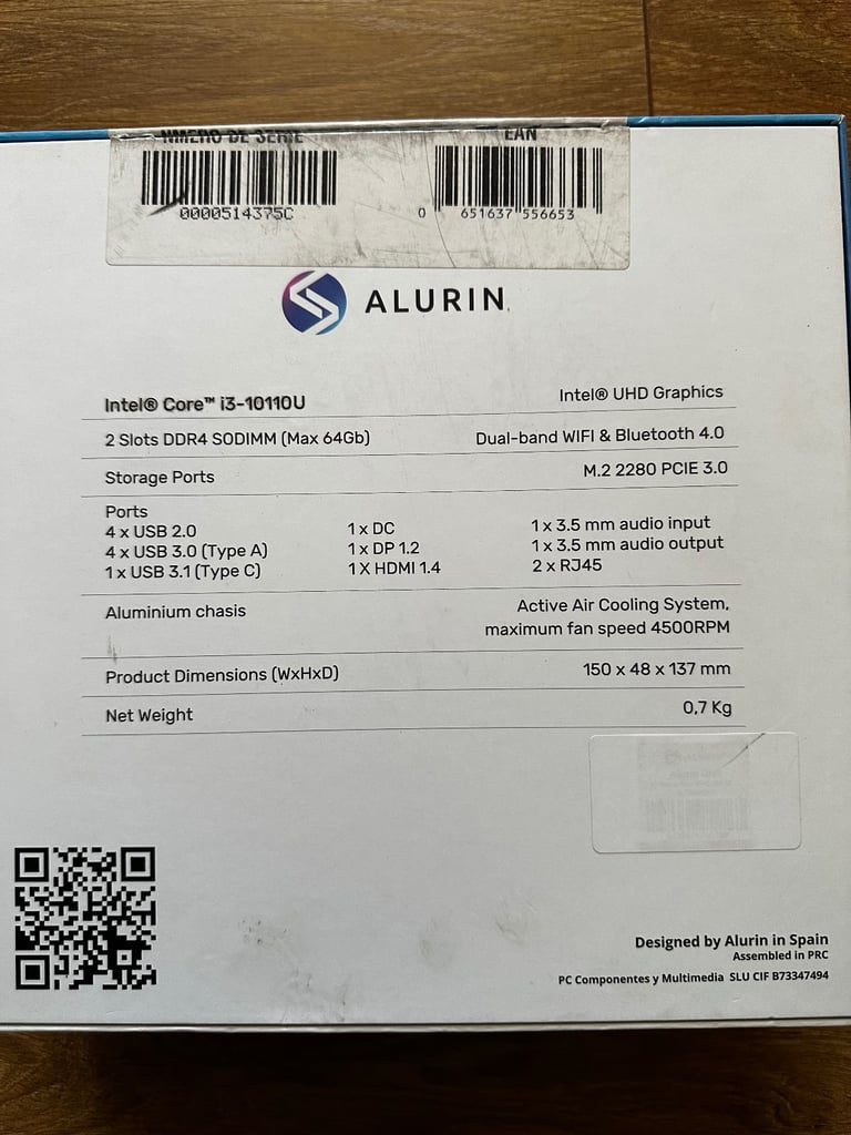 Alurin Unit Mini PC – Intel Core i3-10110U – Barebone System