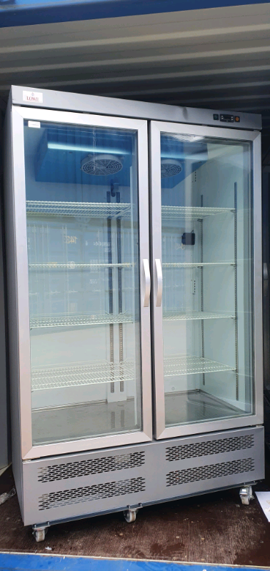 DOCRILAC COMMERCIAL NEW DOUBLE DOORS DISPLAY FREEZER WITH LED LIGHTS
