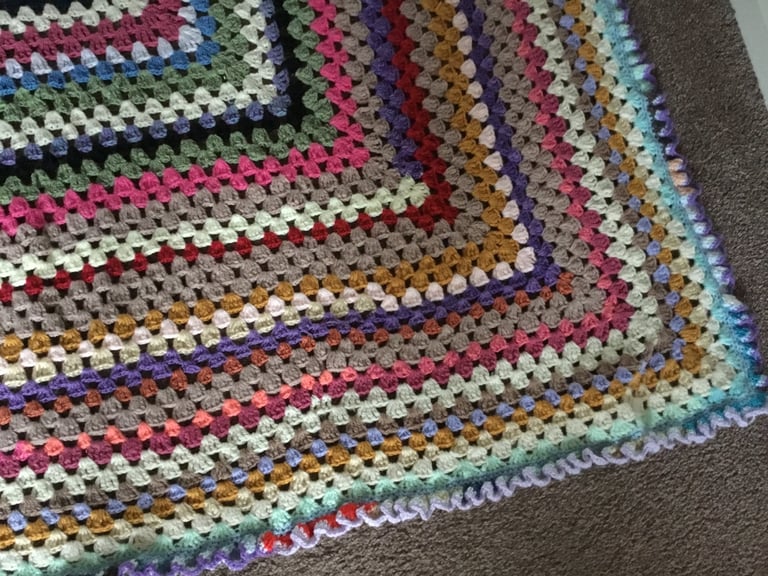 Hand made crochet blanket newc
