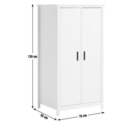 Habitat Kids Ronnie Short 2 Door Wardrobe - White (446/4714)