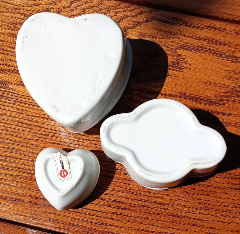 3 Vintage Pierrot Trinket Boxes