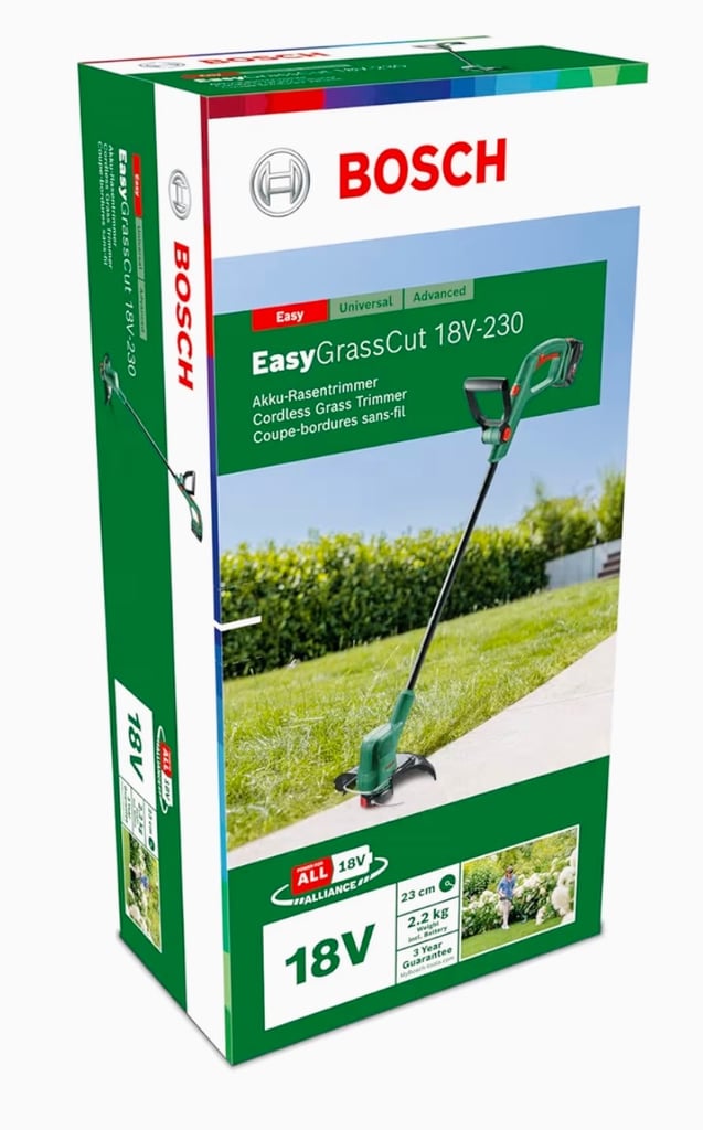 Bosch Cordless Grass Trimmer EasyGrassCut 18V-230 1x Battery 18 Volt System Cutting Diameter: 23 cm