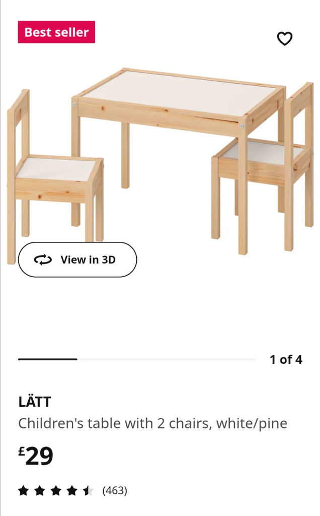 Children table from ikea 