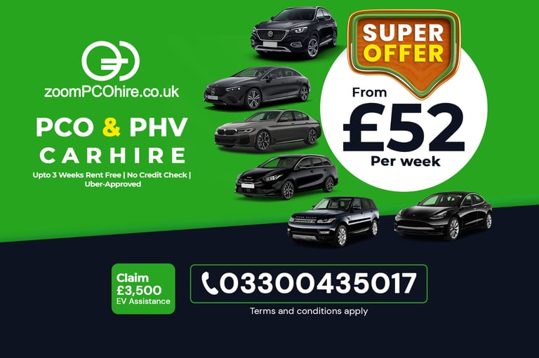 image for PCO Car Hire Rent to Buy 7 8 9 Seater Tesla Mercedes BMW UberXL Exec Lux Wheely Blacklane