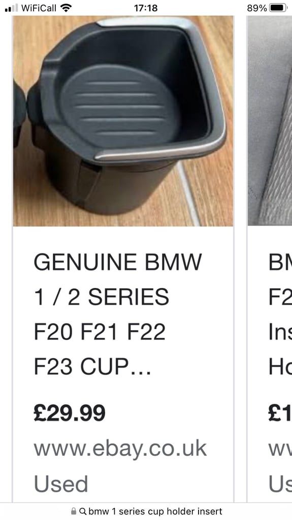 BMW 1 series Set of Cupholder inserts