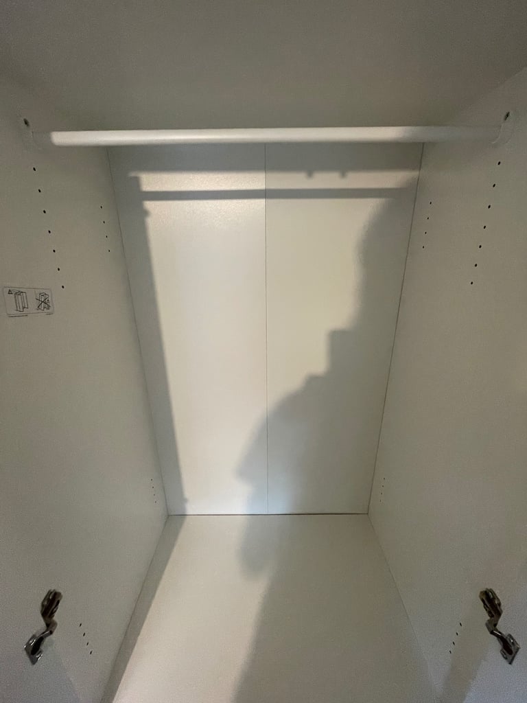 White 2 door wardrobe