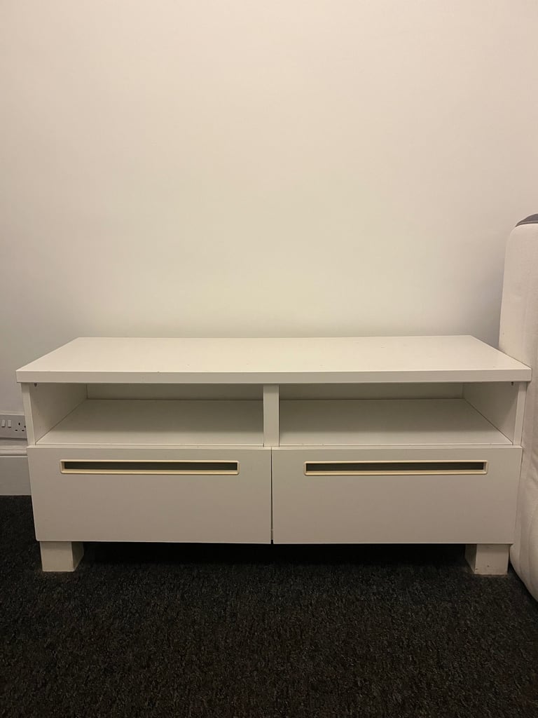 image for White / cream TV stand with drawers