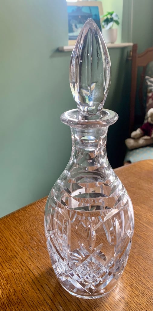 Vintage Royal Doulton Crystal Decanter with Stopper Juno Design