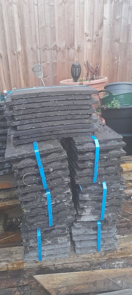 130 Roof Tiles for Sale Size 27cm x 17cm. (Black / Grey) New and Unused