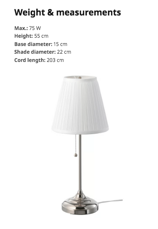 PAIR of Nickel plated IKEA ARSTID Table Lamps - delivery possible