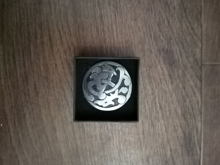 Pewter, St Justin celtic brooch 