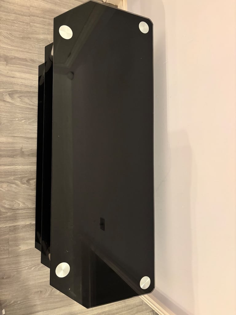 image for Black glass TV stand