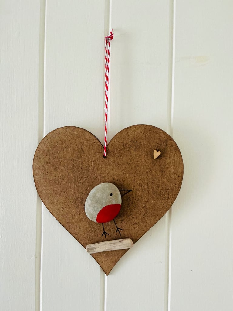 image for Handmade pebble hearts and xmas decs 