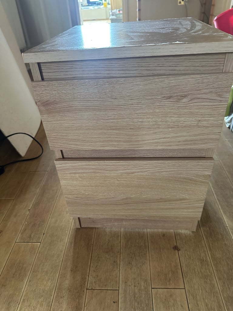 FREE to Collect Habitat 2 Drawer Bedside Cabinet in Light Oak