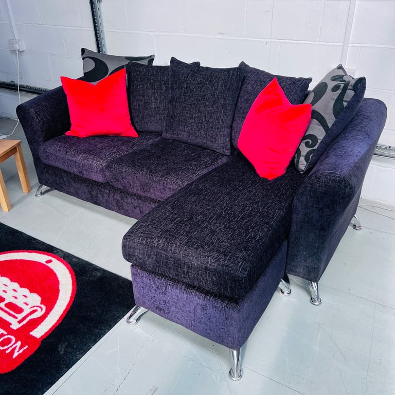 Black Corner L or R Hand Sofa 🛋️ Delivery Available