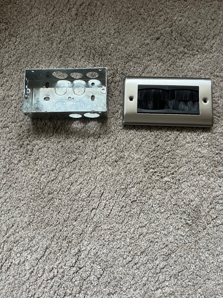 image for Nexus Double (4 Gang) Cable Entry Wall Face Plate TV Outlet in Excellent Condition 