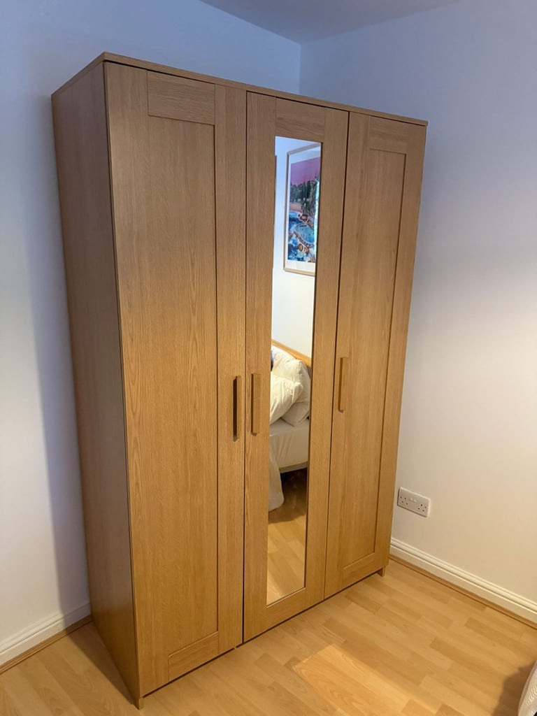 image for 3 doors wardrobe with mirror  free local delivery 