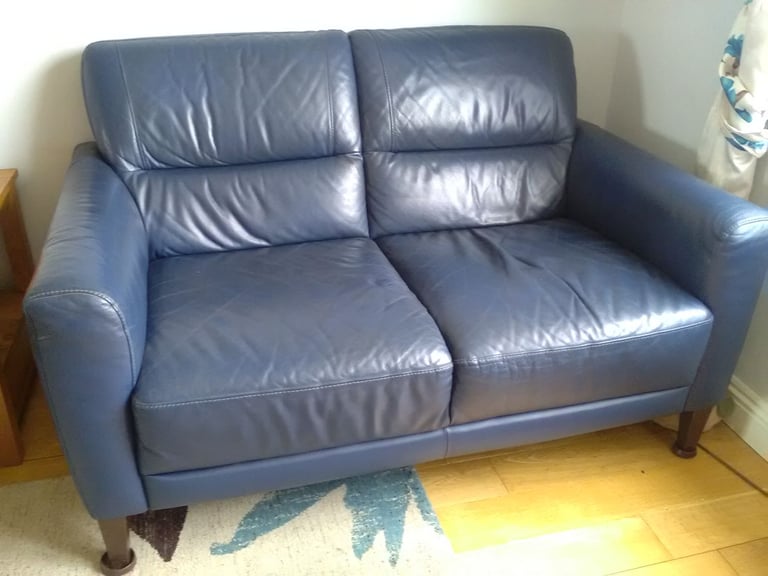 2 X two seater Italian leather sofas