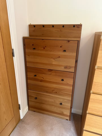 IKEA Solid Pine Shoe Cabinet Drawer Cupboard Storage Unit Great