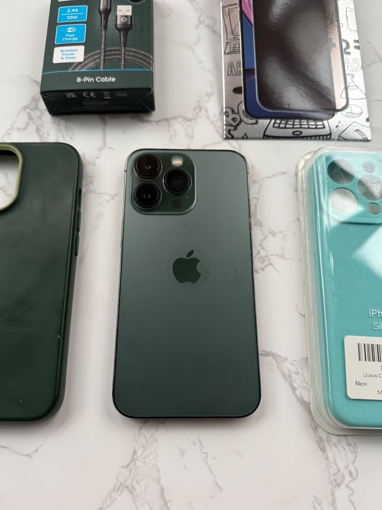 ✅📲IPHONE 13 PRO 128GB UNLOCKED IN ALPINE GREEN WITH NEW CASE