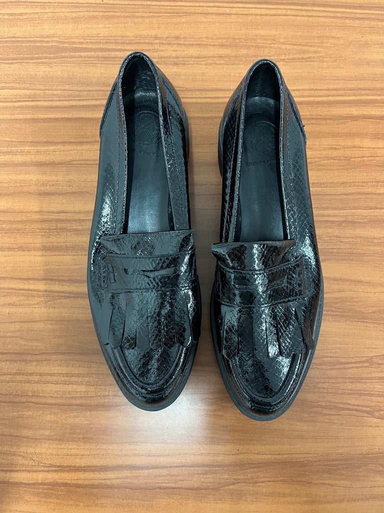 image for Kurt Geiger Black Leather Women's Platform Loafers Size 6.5