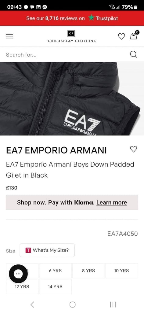 Boys gilet EA7