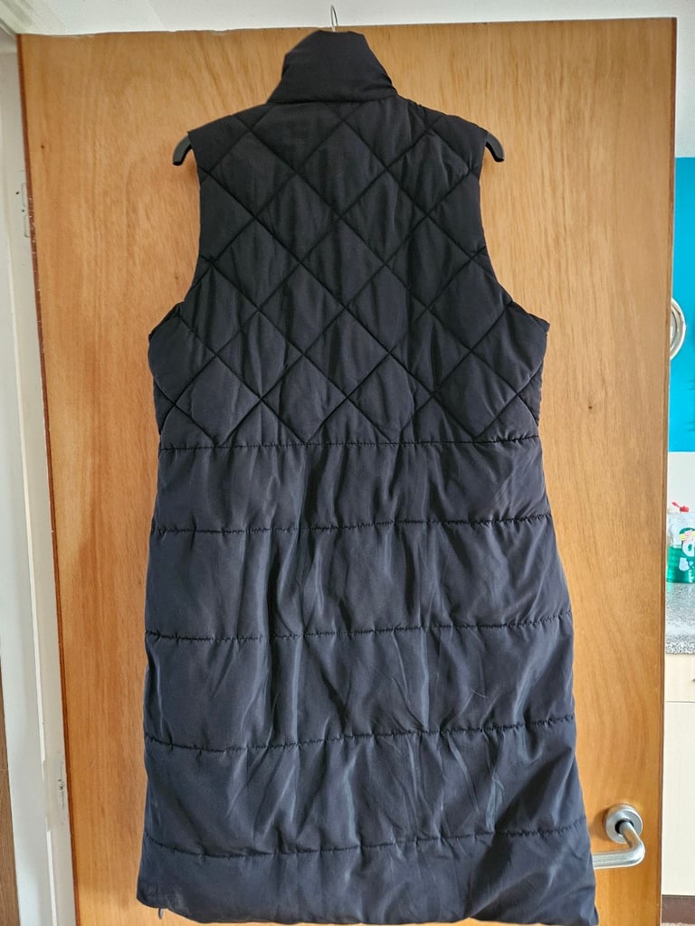Ladies black long line gilet / coat / jacket £6