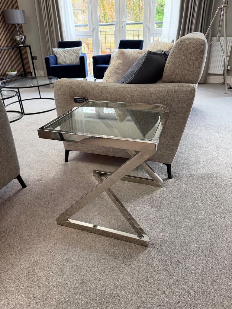 Coffee Tables - Glass & Chrome x2