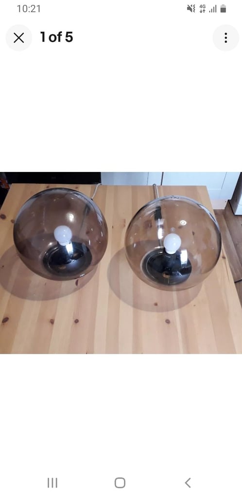 image for 2 glass dome table lamps 