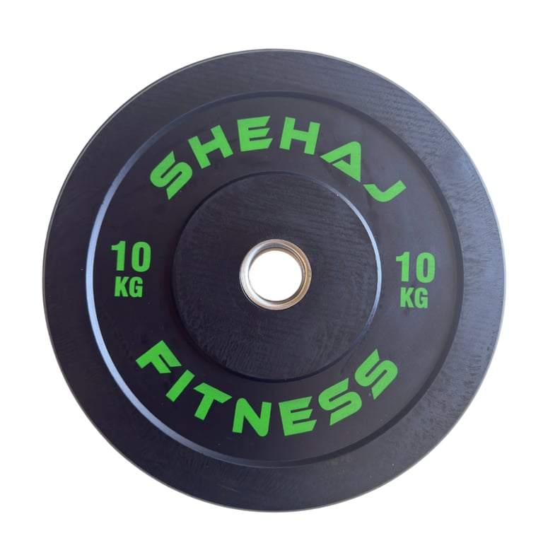 Shehaj Black Bumper Plates 100kg Set - Weights Gym Olympic