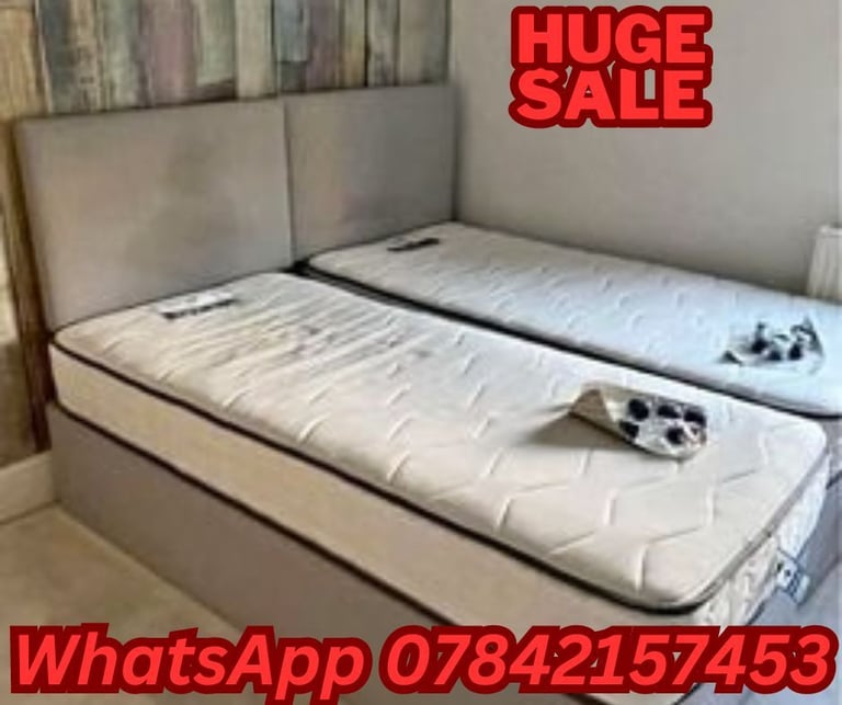 NEW DOUBLE - SINGLE BED - DRAWER  STORAGE WITH MATTRESS 