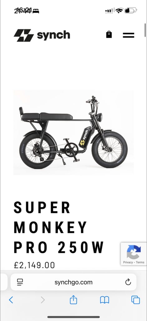Used electric synch monkey bike 