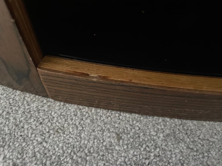 Oval Glass & Wood TV Stand - Good condition 