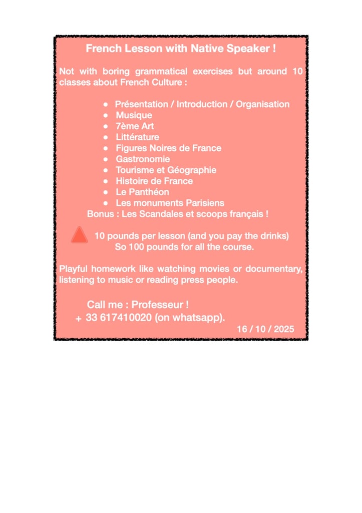 French lesson with native speaker