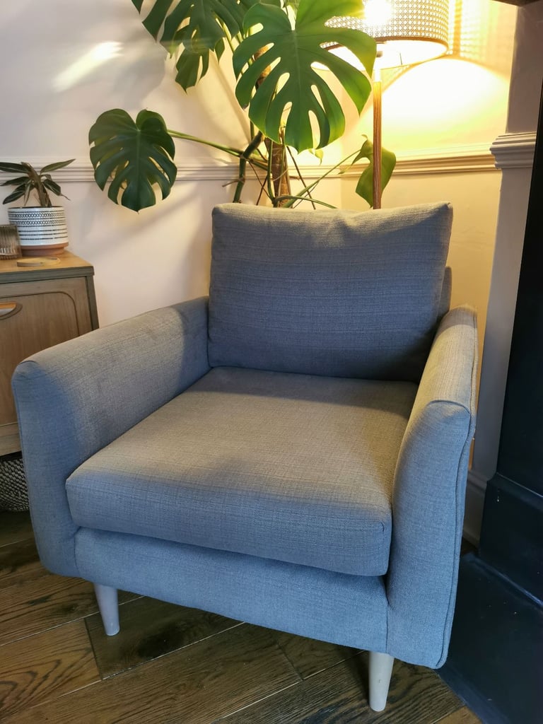 image for Sofology scandi mid century style grey armchair 