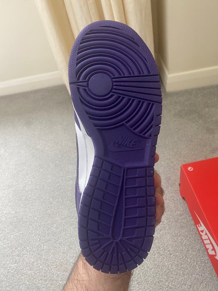  Nike Dunk Low Retro Shoes/Trainers,9(UK),White/Court Purple,New with Box