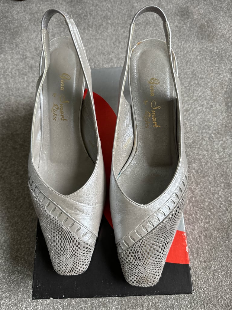 image for Gina Smart Silver Sling back shoes size 6